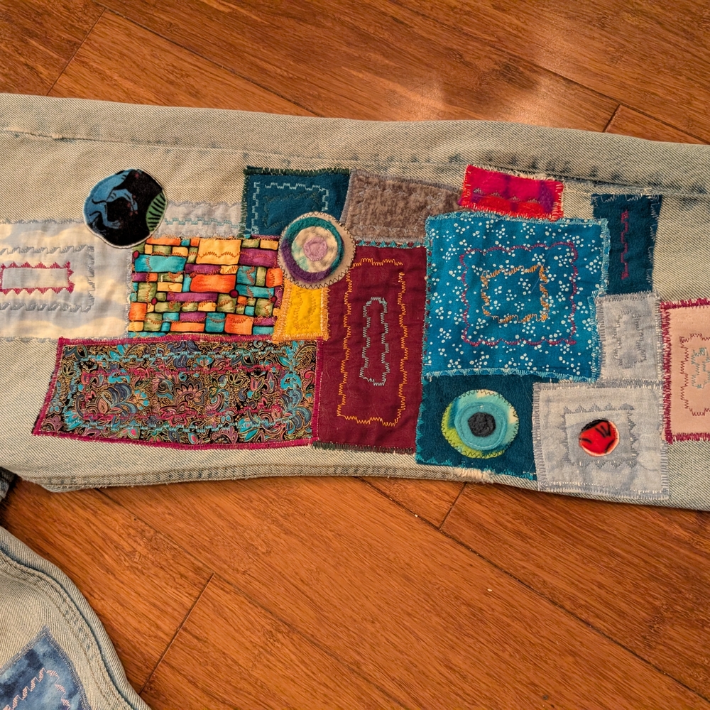 501 Levi's Patchwork Embroidered Bootcut Jeans Be… - image 6